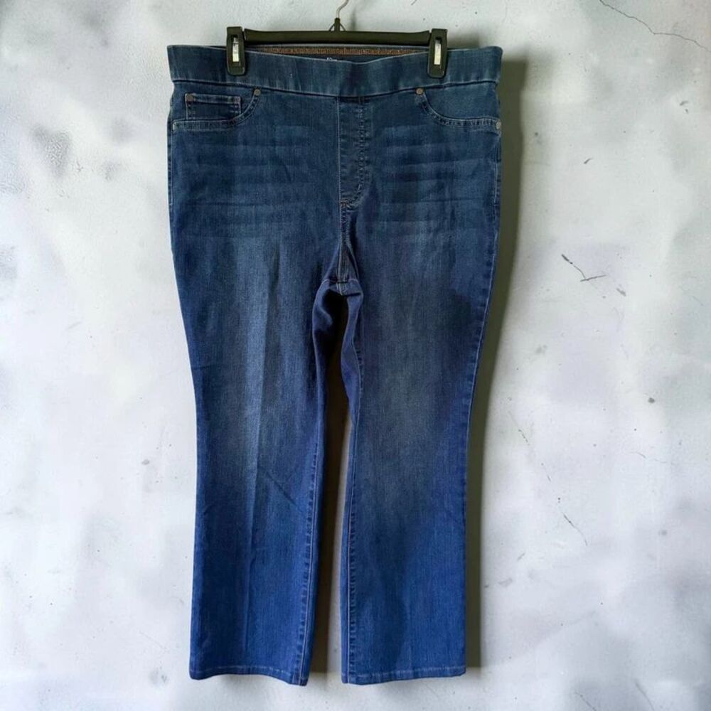 Women Kim Rogers 16 Short Petite Tummy Control Denim Jeans Pull On Elastic Waist